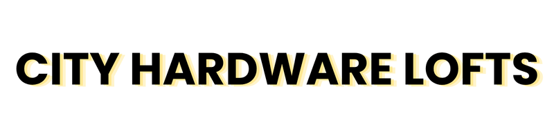 The image displays the text "CITY HARDWARE LOFTS" in a stylized font.